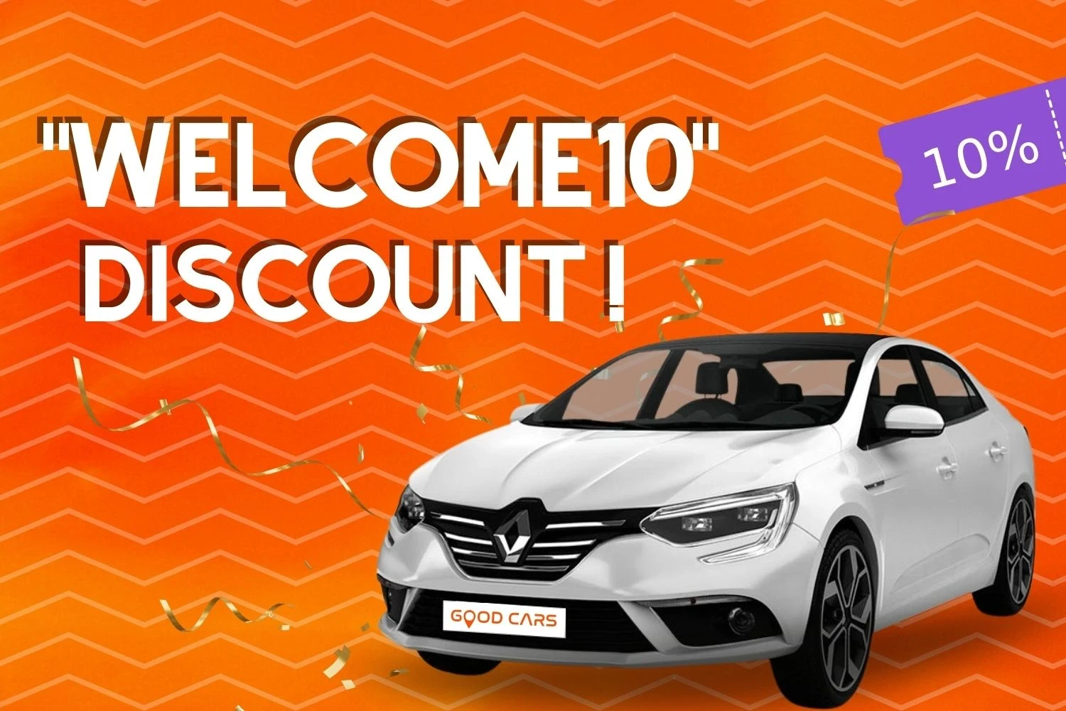 10% Welcome Discount on First Car Rental!  Car Rental Campaign